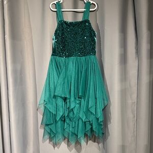 Cat & Jack Green Sequin Formal Dress size 10/12